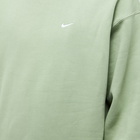 Nike Men's Solo Swoosh Fleece Crew Sweat in Oil Green/White