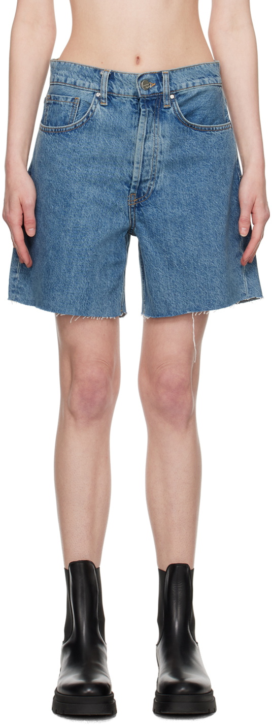 ANINE BING Blue Kat Denim Shorts ANINE BING