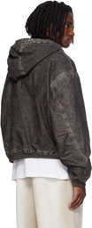 Alexander Wang Black Flocked Oversized Carpenter Jacket
