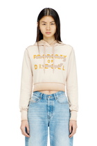 Diesel Hoodie with print and D appliqué - Sweaters Womens in Beige