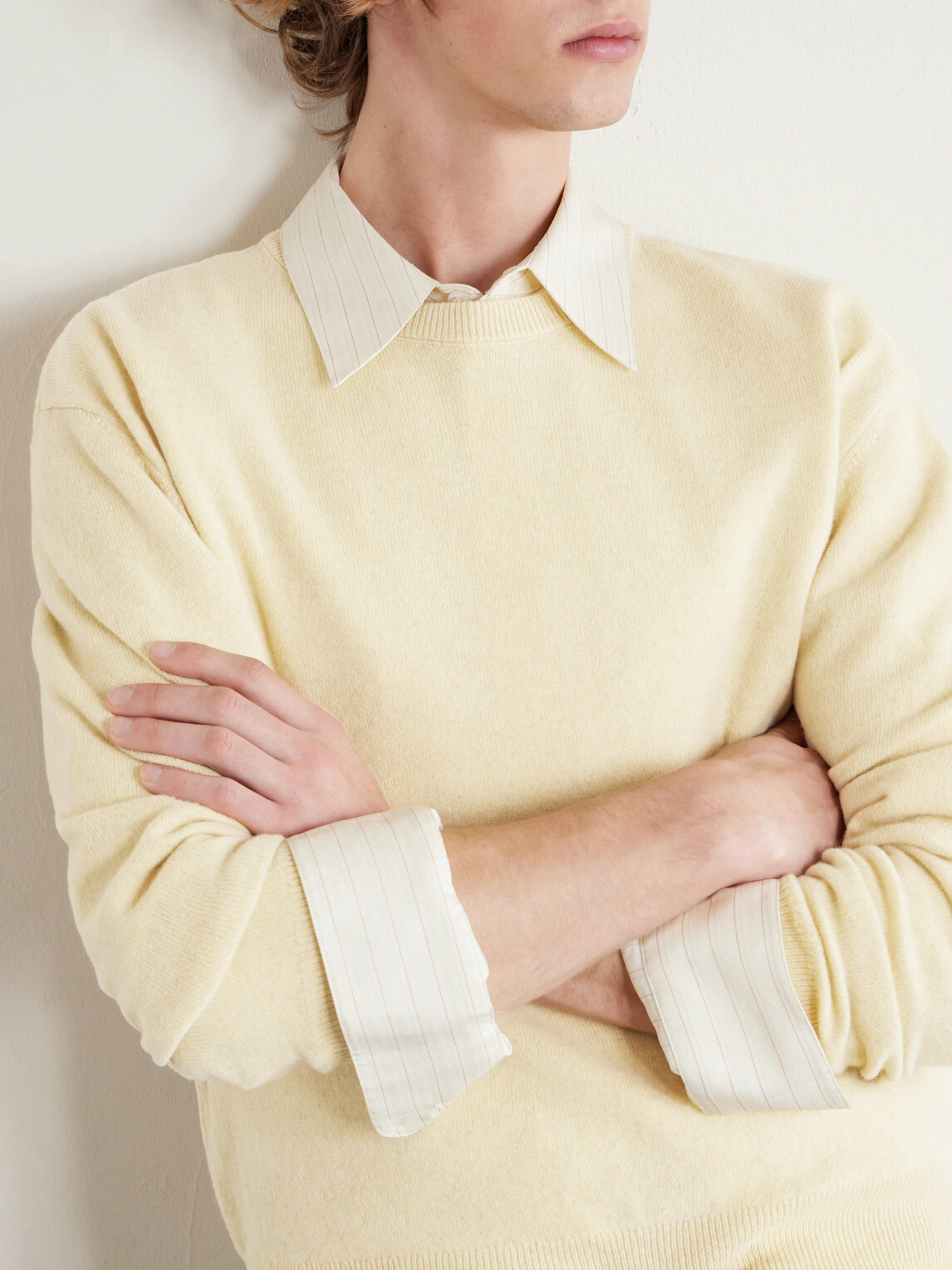 LEMAIRE - Cashmere and Wool-Blend Sweater - Yellow
