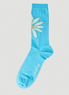 Les Chaussettes Aqua Floral Socks in Blue