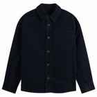 A.P.C. Men's Surchiemise Basile Logo Corduroy Shirt in Dark Navy