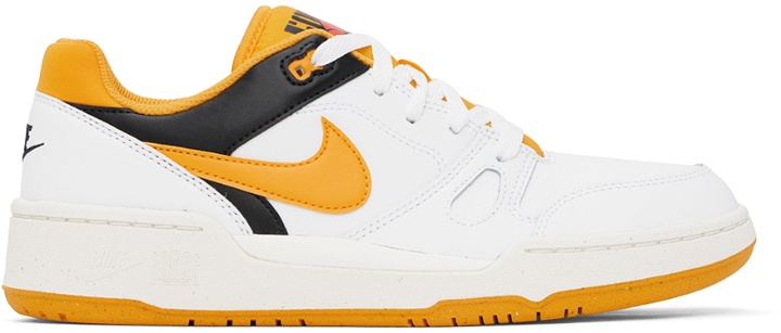 Photo: Nike White & Yellow Full Force Low Sneakers
