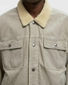 Thisisneverthat Sherpa Lined Corduroy Trucker Jacket Grey Mens Denim Jacket