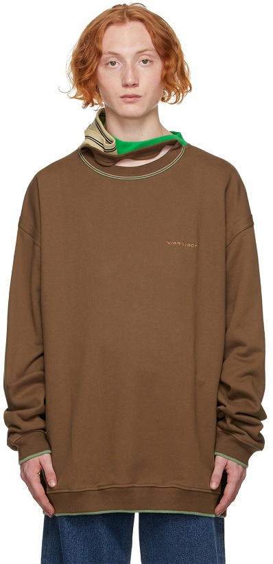Photo: Y/Project Brown Three Neck Sweatshirt