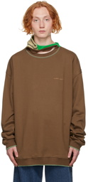 Y/Project Brown Three Neck Sweatshirt