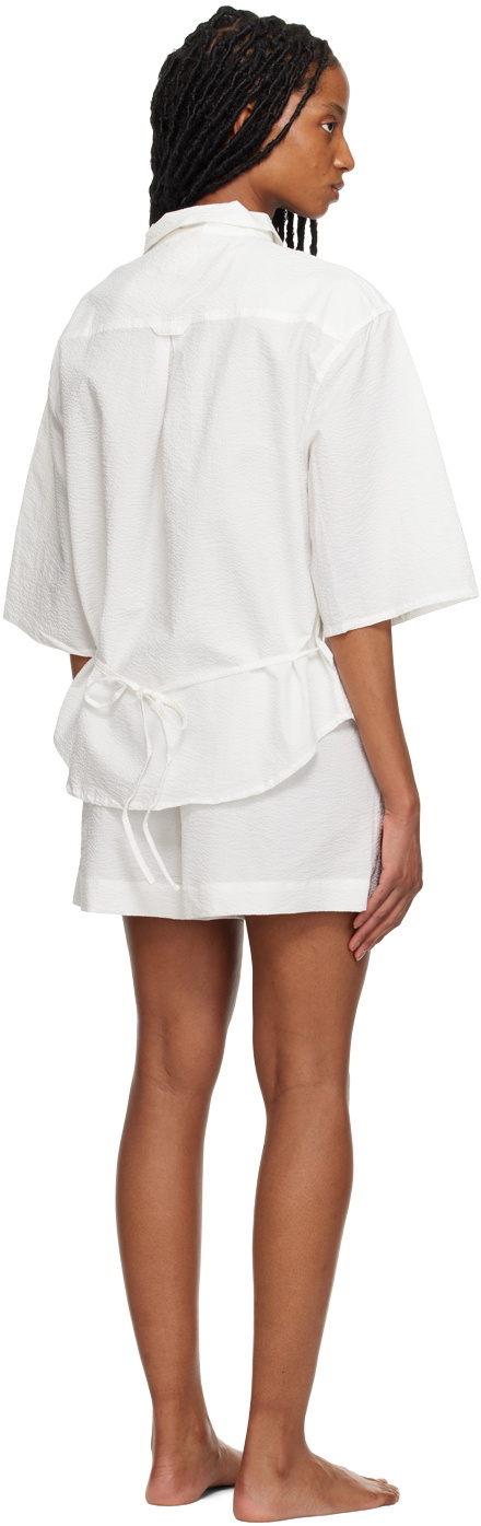 Deiji Studios White 'The Double Loop' Pyjama Set
