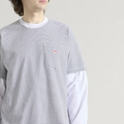Danton Men's Pocket T-Shirt in Heather White/Charcoal Stripe