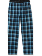 Hugo Boss - Dynamic Checked Cotton-Flannel Pyjama Trousers - Blue