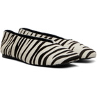 ANINE BING White & Black Ana Calf Hair Ballerina Flats