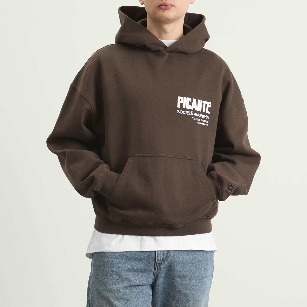 Picante Men's Fratelli Hoodie in Brown