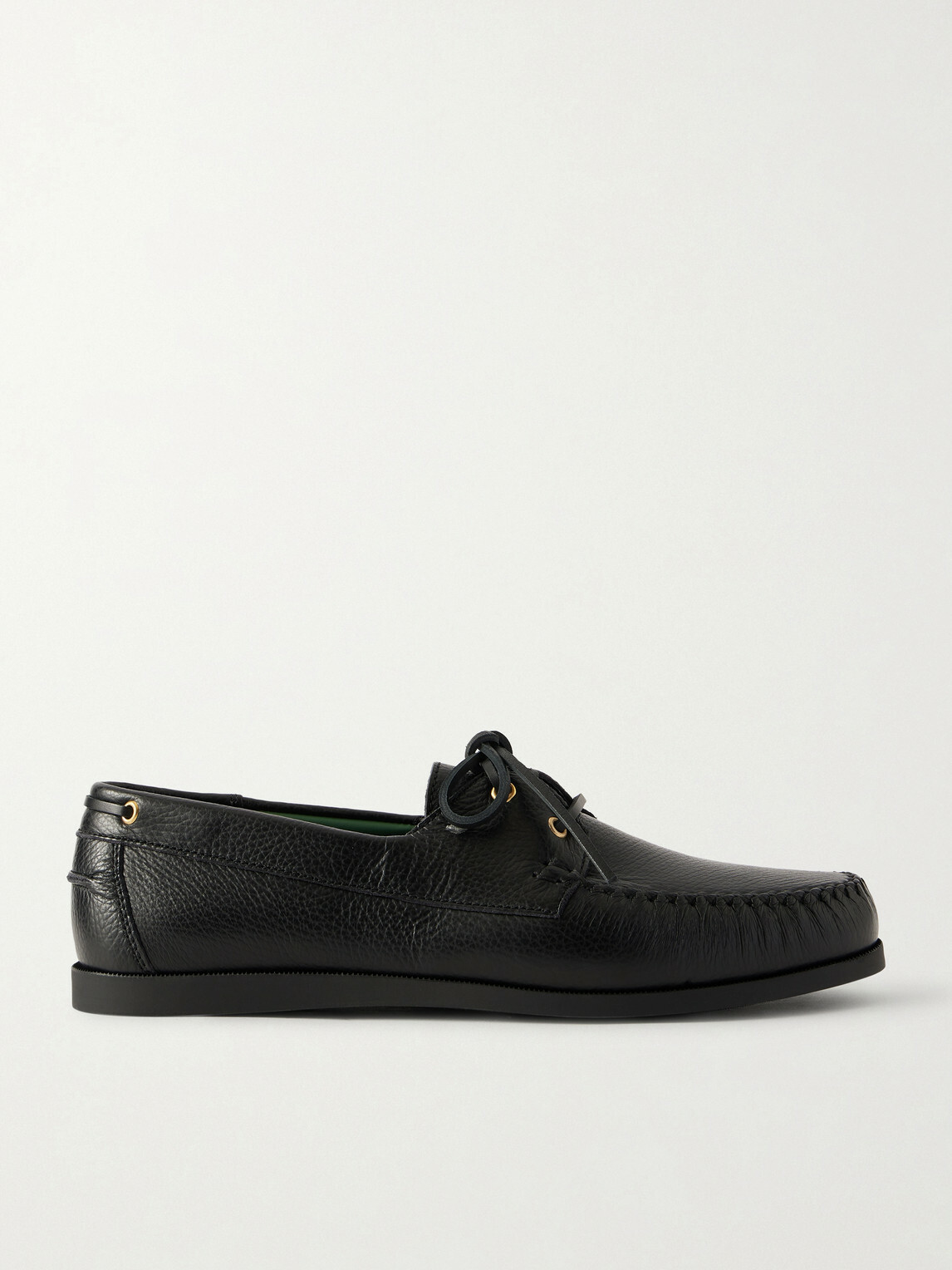 VINNY's - Boatman Full-Grain Leather Boat Shoes - Black