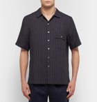 Fanmail - Striped Linen Shirt - Men - Midnight blue