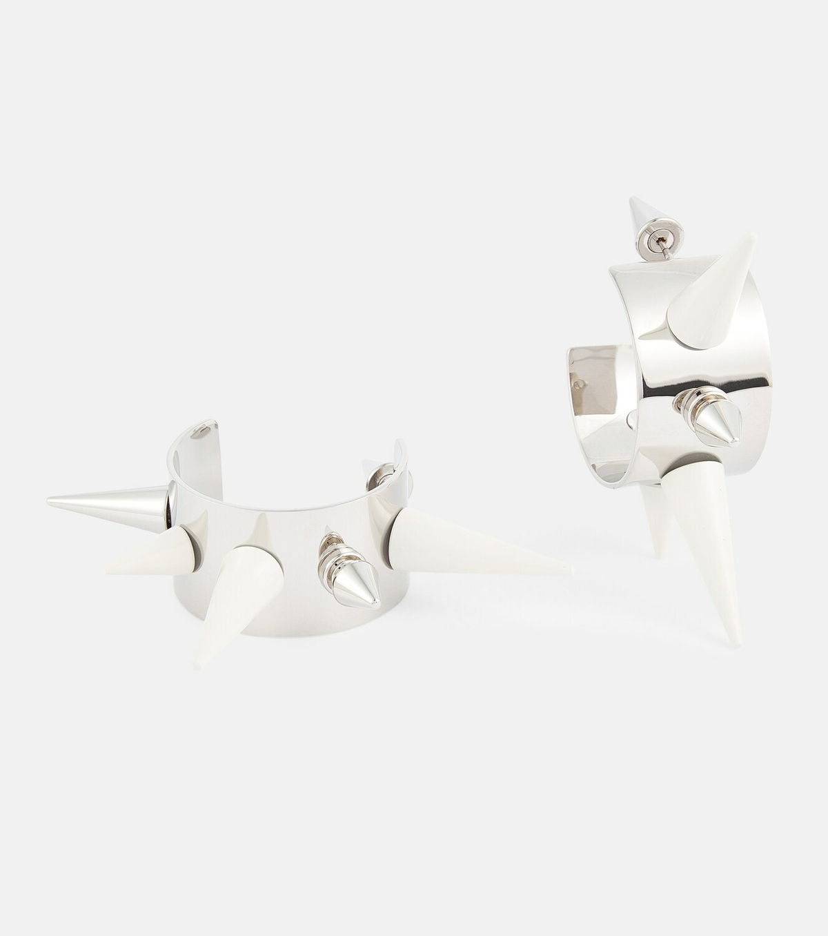 【Acne Studios】Crystal Hoop ピアス Acne Studios: シルバー Crystal フープピアス | SSENSE 日本