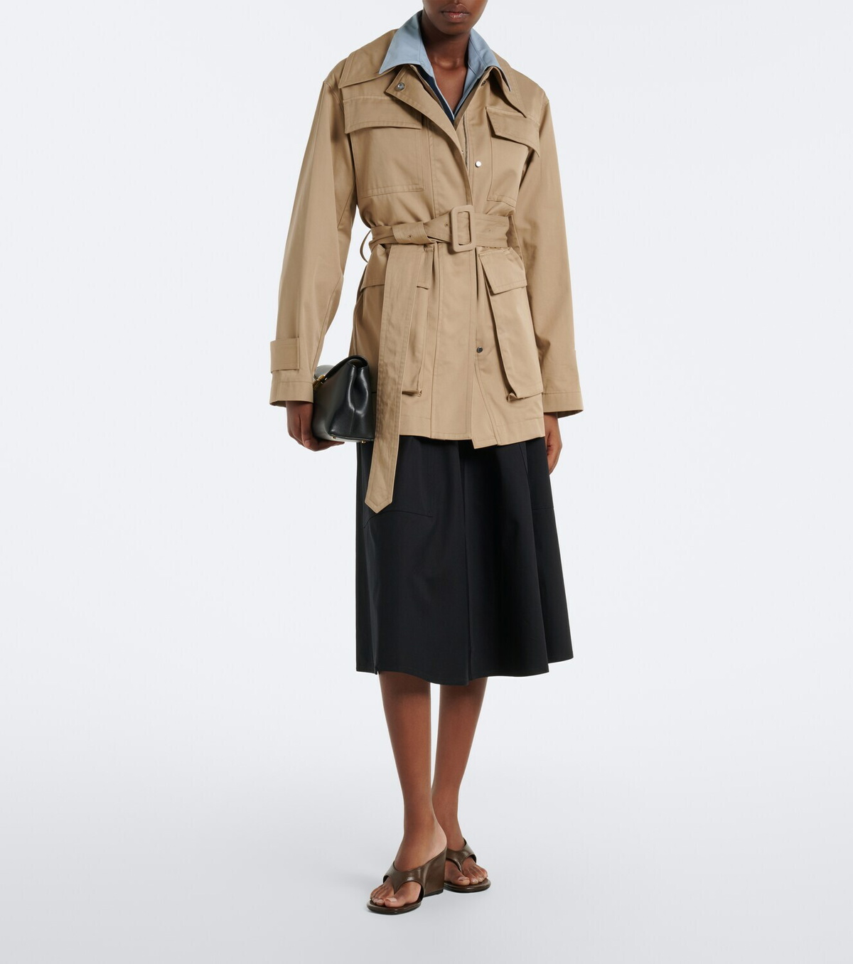 Vince Cotton midi skirt