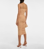 Self-Portrait Embellished ruched midi dress