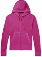 TOM FORD - Leather-Trimmed Mesh Zip-Up Hoodie - Pink