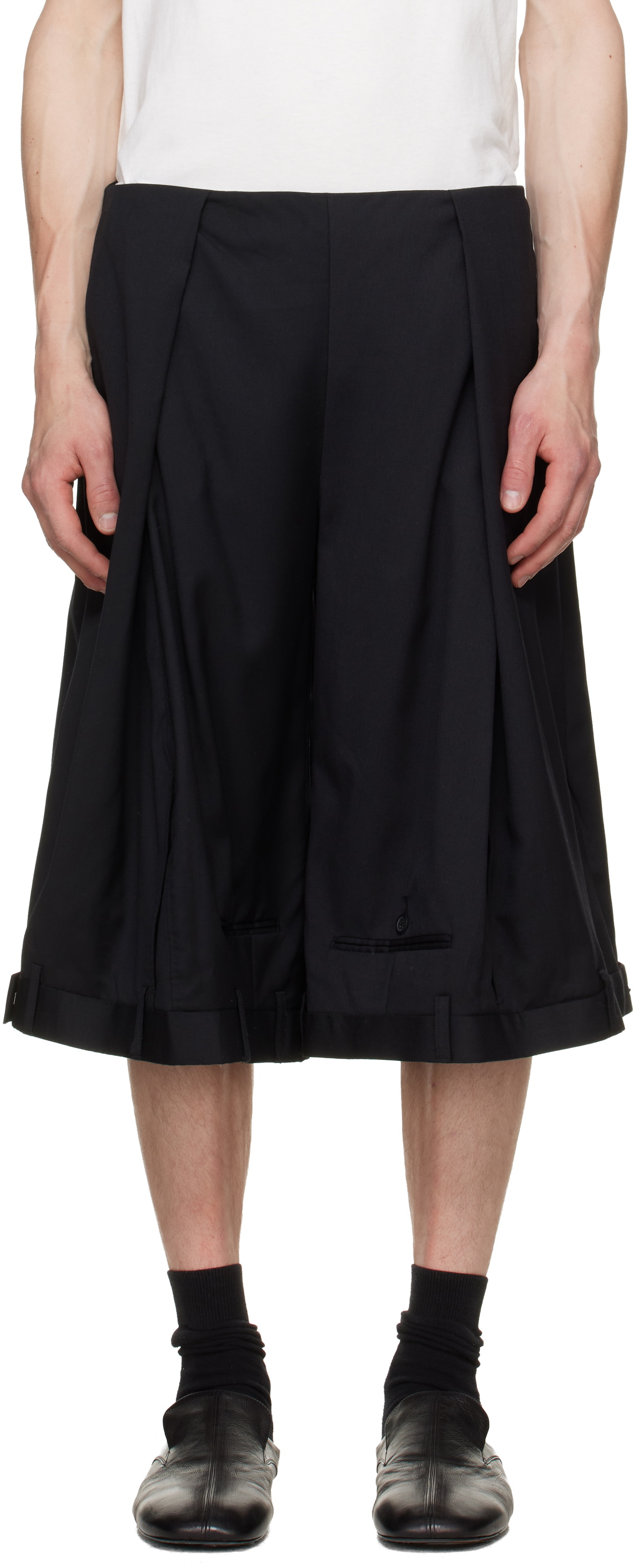 HODAKOVA Black Asymmetric Split T-shirt HODAKOVA