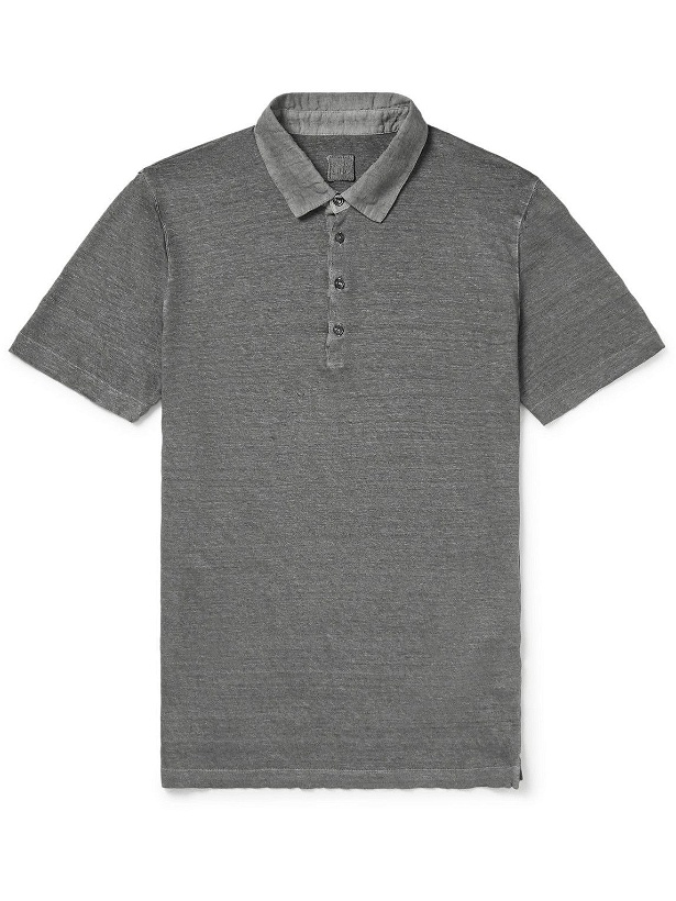 Photo: 120% - Linen-Jersey Polo Shirt - Gray