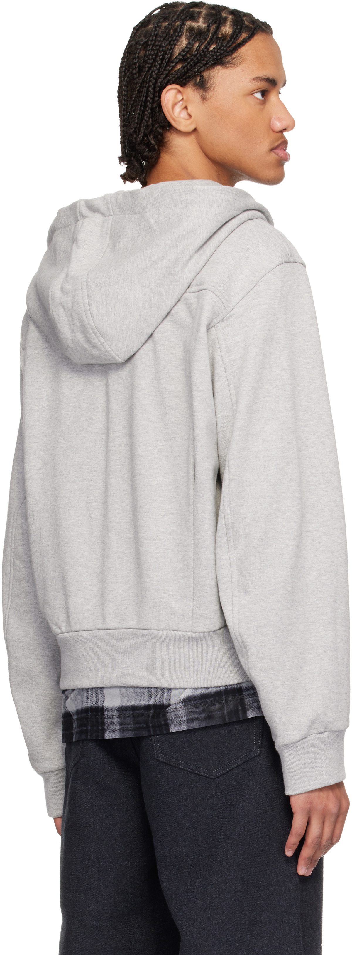 Dries Van Noten Gray Loose Zipped Hoodie