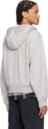 Dries Van Noten Gray Loose Zipped Hoodie