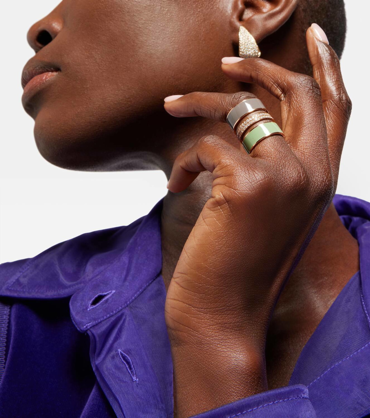 Repossi Berbere Chromatic 18kt rose gold ring with diamonds