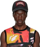 Diesel Black Logo Patch Baseball Cap