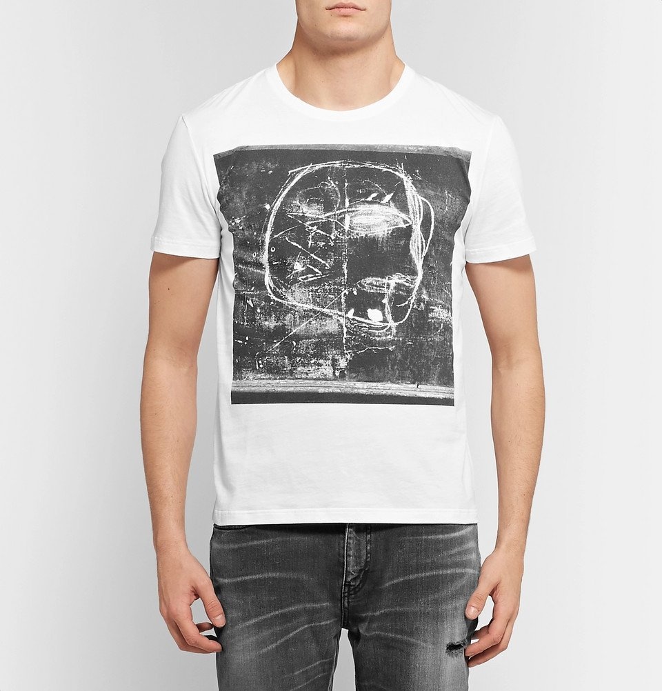 Alexander McQueen - Printed Cotton-Jersey T-Shirt - Men - White ...