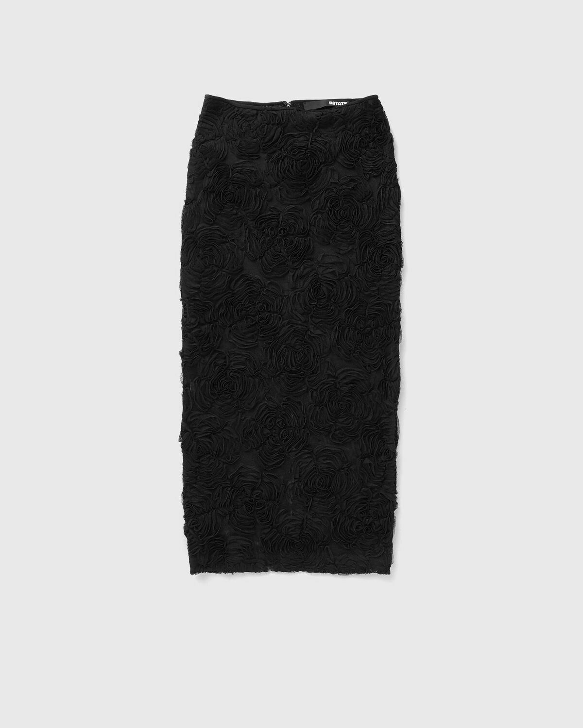 ROTATE Birger Christensen Flower Mesh Pencil Skirt Black Women