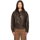 Nothing Written Brown Lambskin Bomber Jacket