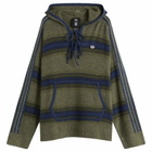 Adidas Men's Clot Baja Hoodie By Edison Chen in Trace Khaki/Tech Indigo