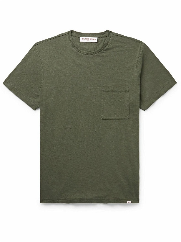 Photo: Orlebar Brown - OB Classic Slim-Fit Garment-Dyed Slub Cotton-Jersey T-Shirt - Green