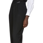 Enfold Black Wool Overlap Trousers