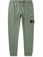 Stone Island - Tapered Logo-Appliquéd Cotton-Jersey Sweatpants - Green