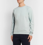 Folk - Rivet Loopback Cotton-Jersey Sweatshirt - Light blue