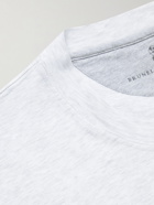 Brunello Cucinelli - Cotton-Jersey Mock-Neck T-Shirt - Gray