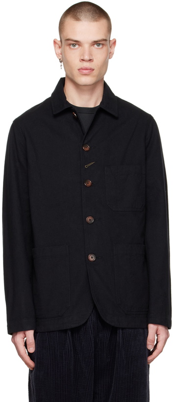 Photo: Universal Works Black Bakers Chore Jacket