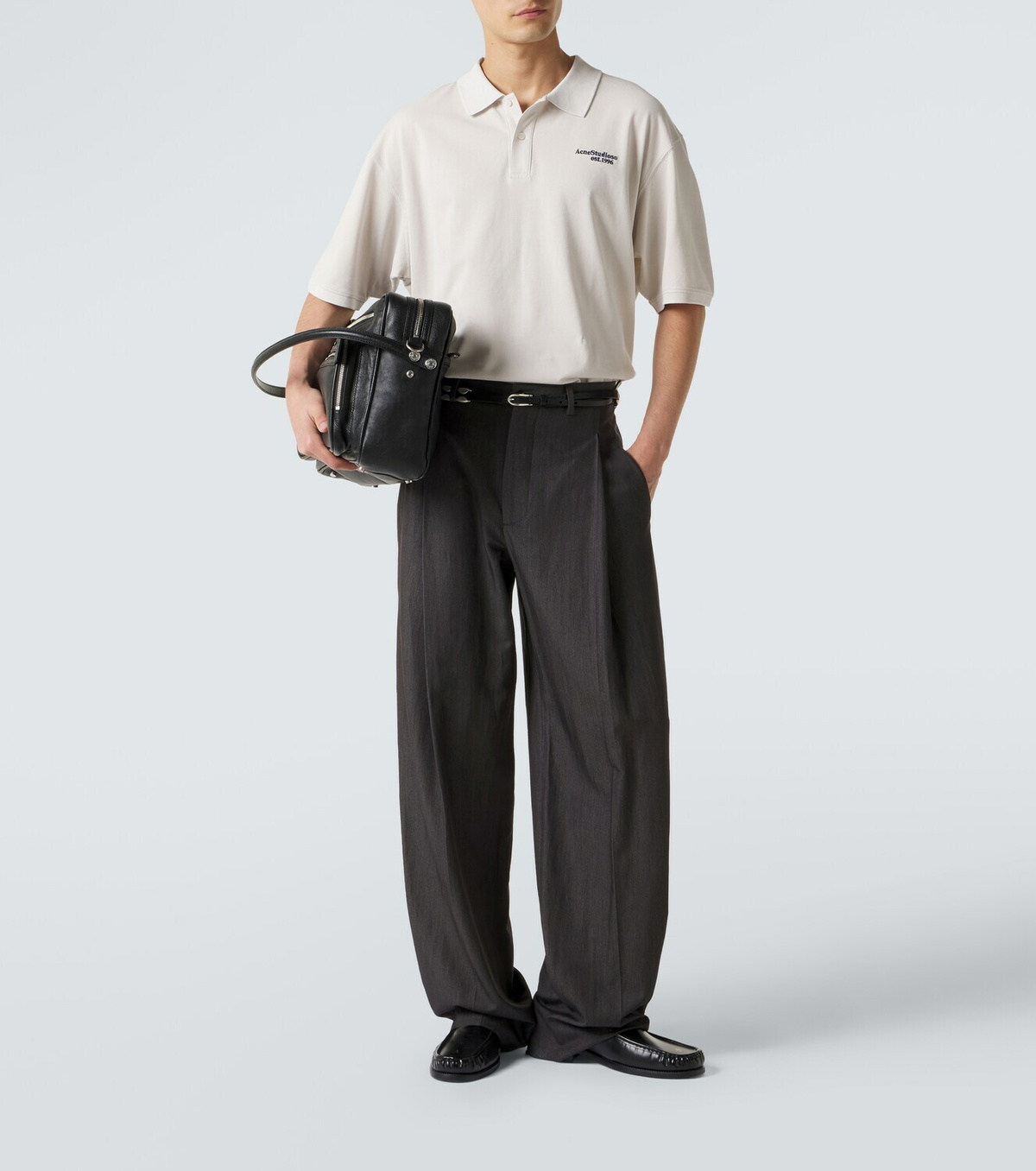 Acne Studios Distressed logo cotton polo shirt