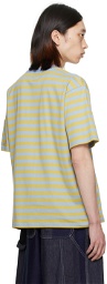 NEEDLES Blue & Yellow Stripe T-Shirt
