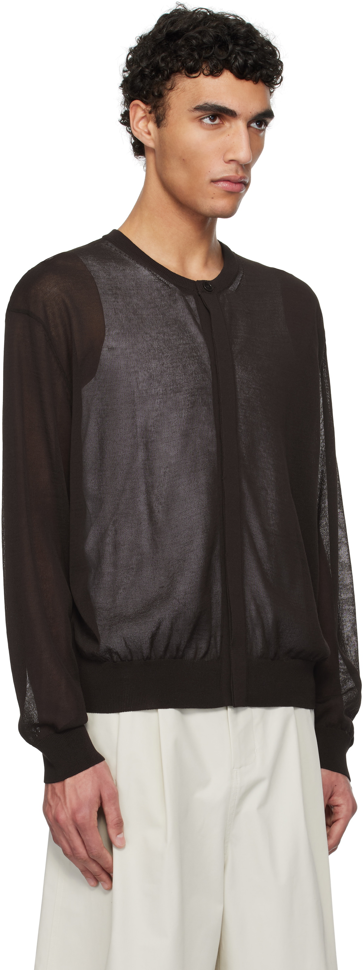 トップス AMOMENTO SHEER CARDIGAN AMOMENTO Wholegarment Sheer Cardigan | Garmentory