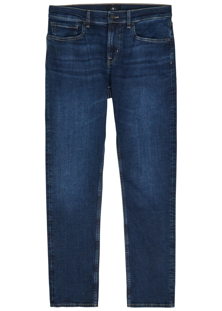 7 For All Mankind Slimmy Stretch-denim Jeans Dark Blue