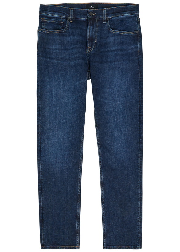 Photo: 7 For All Mankind Slimmy Stretch-denim Jeans Dark Blue