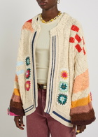 Free People Clear Skies Intarsia Cotton-blend Cardigan Multicoloured