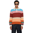 Paul Smith Multicolor Cotton-Linen Bold Stripe Rugby Polo