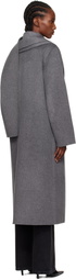 Róhe Gray Signature Double-Faced Scarf Coat