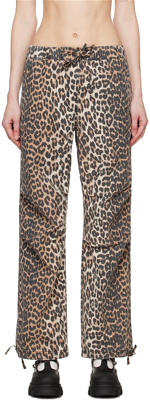 Photo: GANNI Brown Leopard Trousers