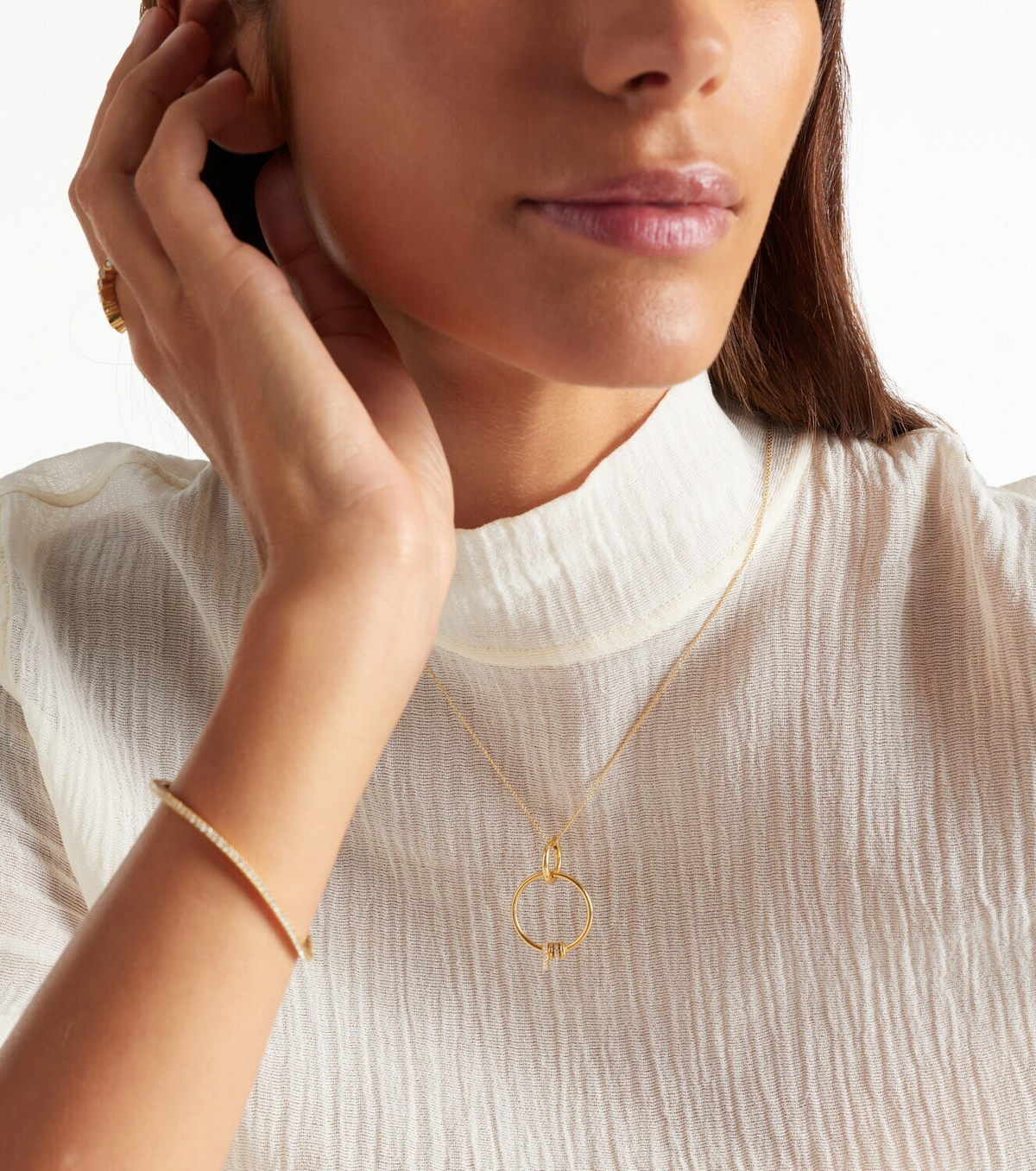 Spinelli Kilcollin Asha 18kt gold hoop earrings with diamonds