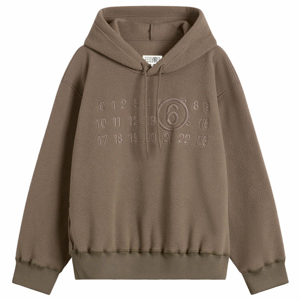 MM6 Maison Margiela Men's Logo Fleece Sweatshirt in Taupe