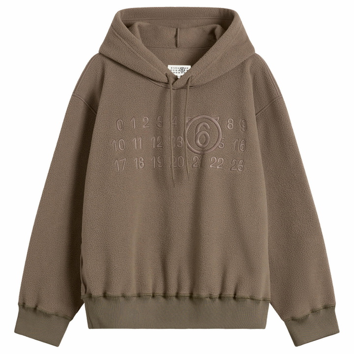 Photo: MM6 Maison Margiela Men's Logo Fleece Sweatshirt in Taupe